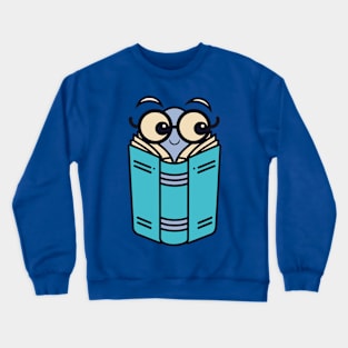 Cute Bookworm Reading A Book - BLUES Crewneck Sweatshirt